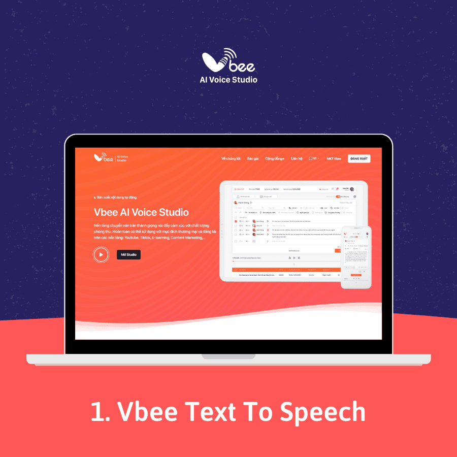 Thuyết minh tự động Vbee Text To Speech cho Video Editor