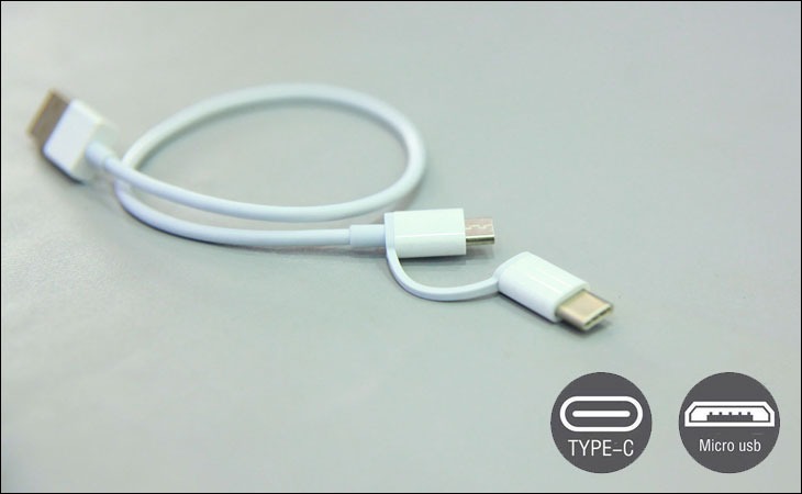Cáp Micro USB kèm USB Type C